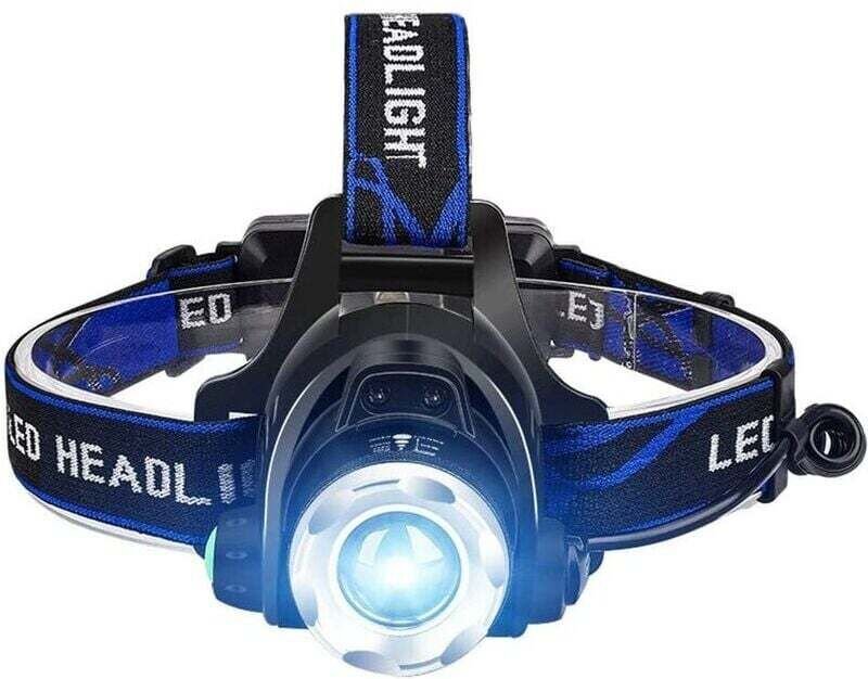 LED-Stirnlampe, USB-aufladbar, leistungsstark, 3 Leuchtmodi, zoombar, verstellbar, leicht – ideal zum Laufen, Wandern un...