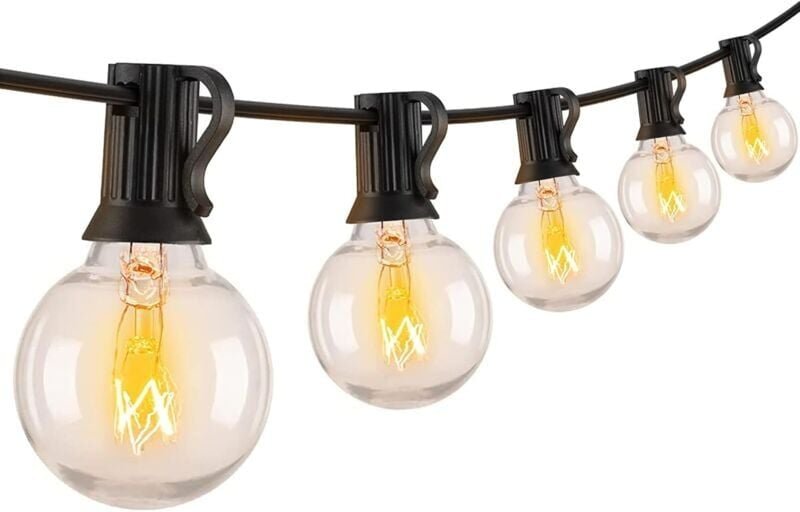 – 10+1 LED G40 Lichterkette für den Außenbereich, wasserdicht, 3 m, für Garten, Terrasse, Hochzeit, Weihnachten
