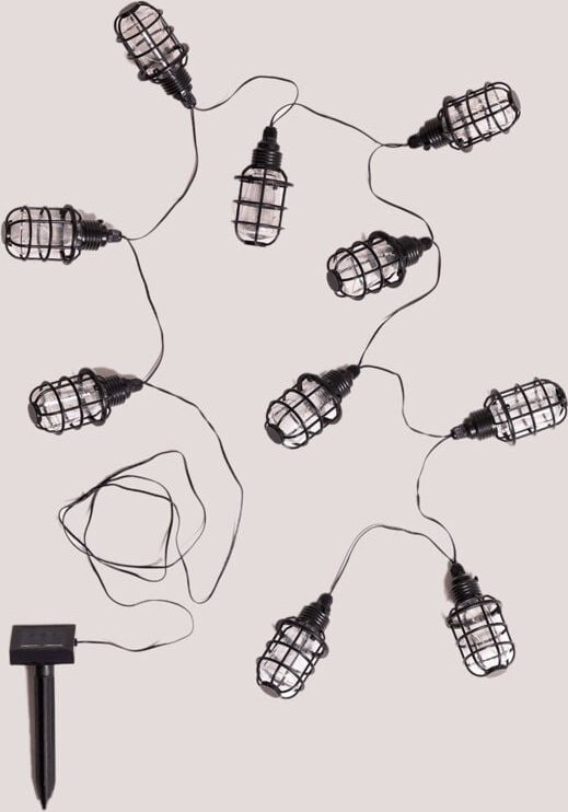 Sklum - LED-Girlande mit Solarladegerät 2 m Estiu Schwarz