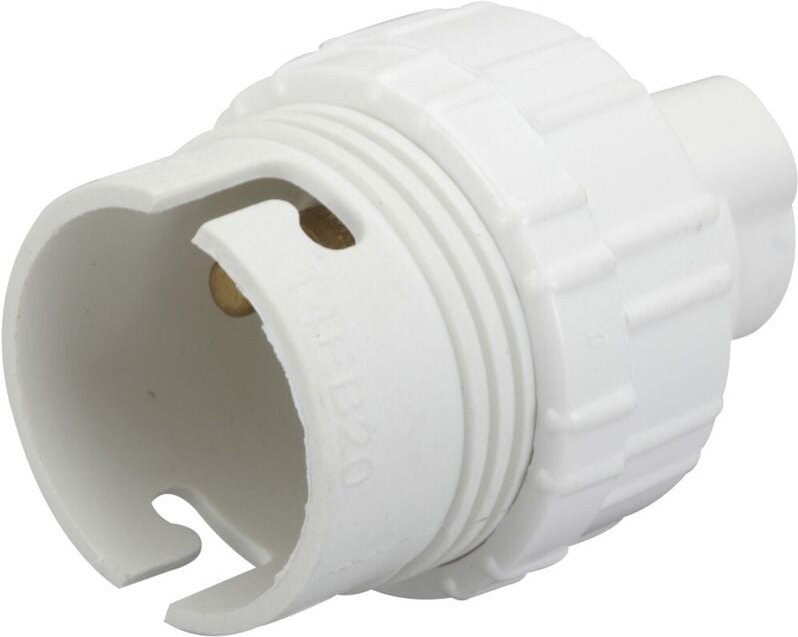 3er-Set B22 Steckdosen mit Bajonettverschluss PVC weiß ZENITECH ZENITECH