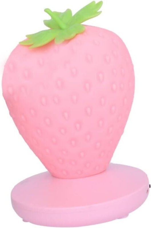 Kcvv - Nachtlicht für Kinder, Erdbeerform, Silikon, Farbwechsel, Nachtlicht, wiederaufladbar über usb, 3 Modi, Touch-Sch...