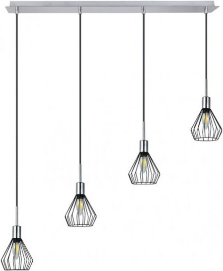 Fabrilamp - St. Petersburg Anhänger 4xe14 schwarz/chrom regx83x13 cm