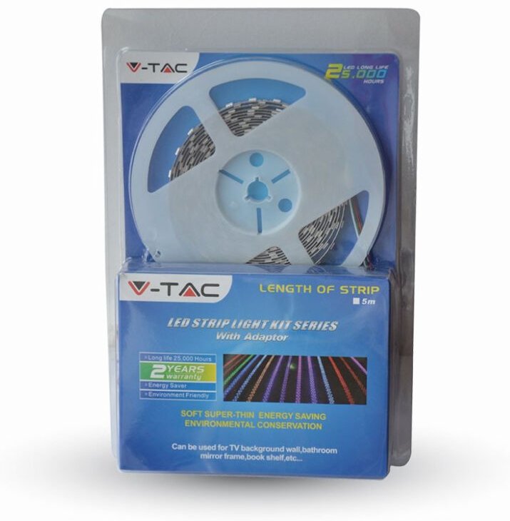 V-TAC Kit LED-Streifen SMD5050 30 LED/m RGB IP20 (212124+3238+3625)