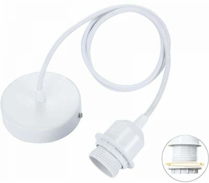 Pendelleuchtenfassung, E27 Pendelleuchte mit Schraubring, 100cm verstellbares Textilkabel, Pendelleuchte kompatibel mit ...