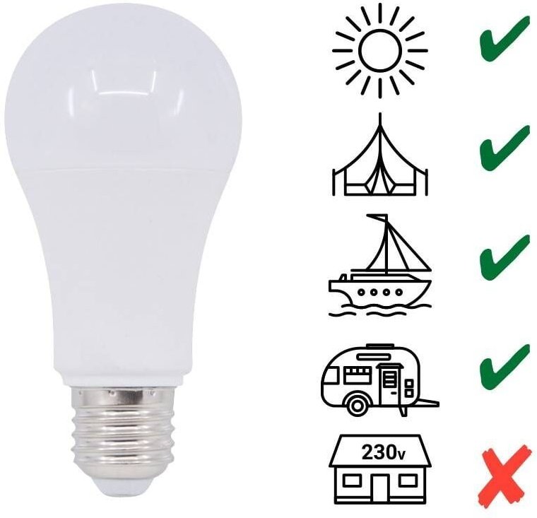 Barcelona Led - Glühbirne 10-36V 7W E27 A60 für Wohnwagen, Wohnmobile und Boote