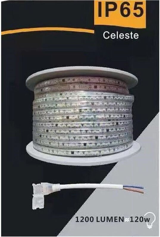 Trade Shop - licht-led 3535 220V 12W/MT 120LED/MT 100 metri 8 mm licht-celeste 3535-120D-CE -