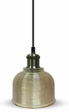 V-TAC VT-7150 LED-Pendellampenfassung 1MT E27 Elegant Stilvoll Ф145mm Metall und Braunglas Sku 3732
