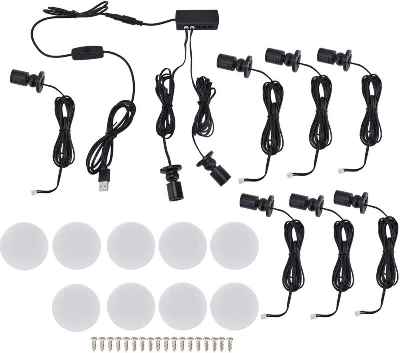 Ej.life - Vitrinenleuchte, USB-Vitrine, LED-Schrankleuchte, USB-Garderoben-Deckenleuchte, LED-Schrankleuchte, Angetriebe...