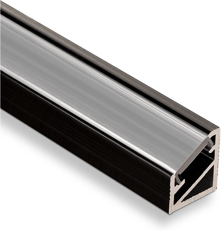Led Eck-Profil-66 schwarz / opal 2m für led Streifen
