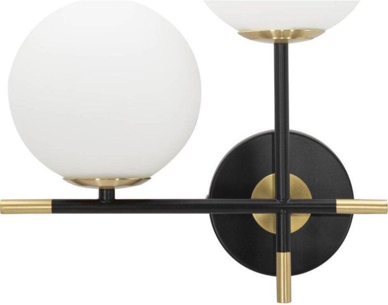 Witek-home Darky Doppelwandlampe Schwarz Gold