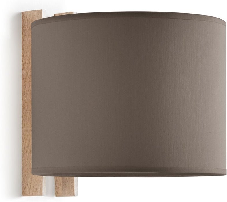 EXO - Wandleuchte Compact E27-Ø45 40w Baumwolle De Erde Buchenholz