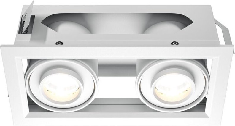 Maytoni Metal Modern Doppel-Einbau-Downlight, Weiß, 3000 K, 1450 lm