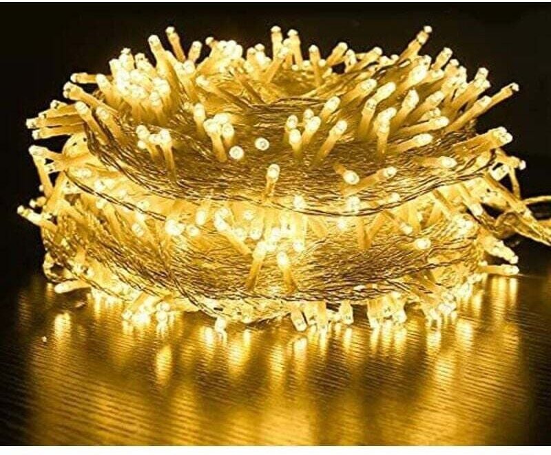 Vtizikl Guirlande lumineuse rideau, 100 m, lumière blanche chaude, décoration pour fête de mariage (1 000 LED)