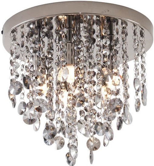 Klassische Deckenleuchte Schwarz mit Rauchglas - Medusa