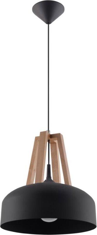 Thumbnail - Pendelleuchte Casco aus Naturholz Sollux Schwarz