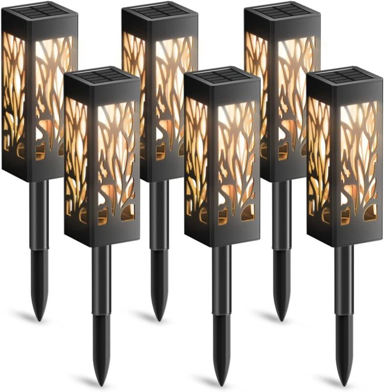 Solarleuchten für den Außenbereich, 6 Stück dekorative Solar-Gartenleuchten mit warmweißem Licht, wasserdichte Solarleuc...
