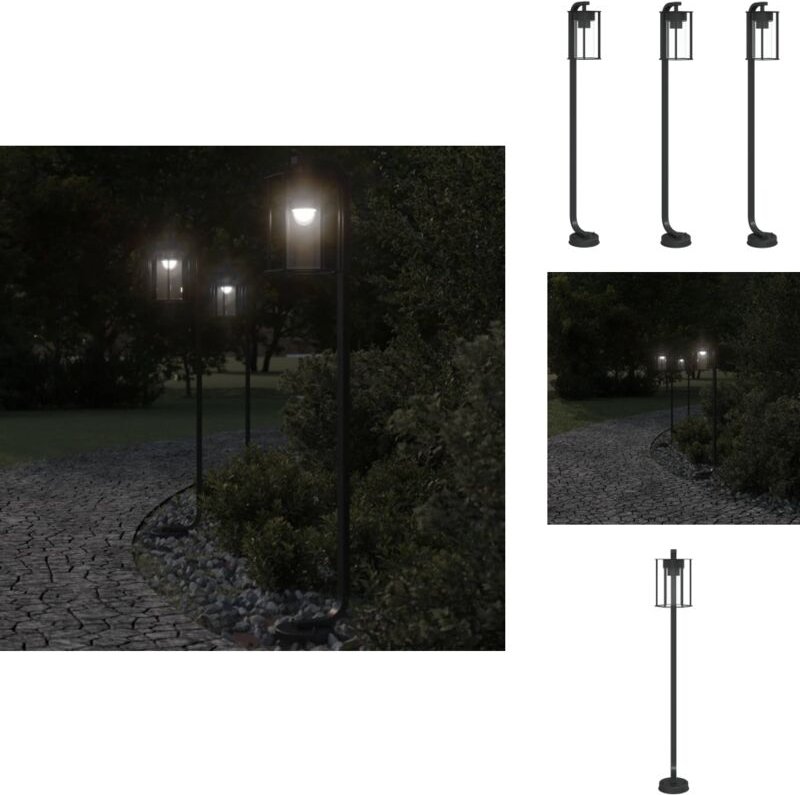 Wegeleuchten 3 Stk. Schwarz 100 cm Edelstahl - Outdoor Beleuchtung - Gartenlampe - LED Stehleuchte - Edelstahl Lampe - W...