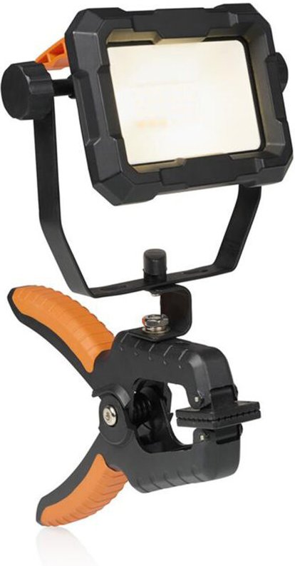 LED Baustrahler mit Klemme, 360 Grad drehbar, IP65, 2100 lm, Tageslichtweiß