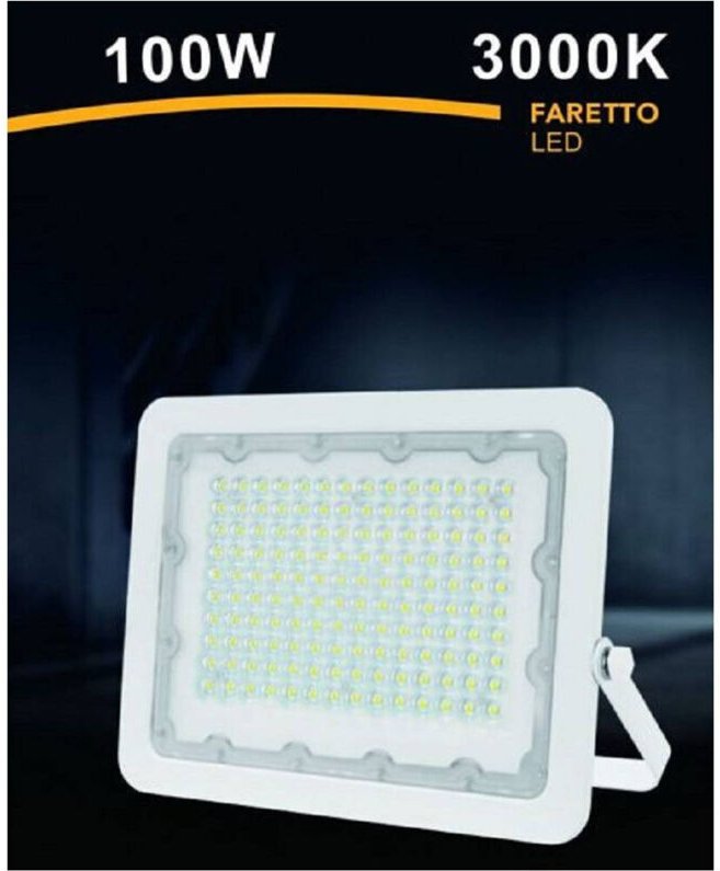 Trade Shop Traesio - Trade Shop - LED-Strahler 100W Ultra Slim Weiß Outdoor IP65 Kaltes natürliches warmes Licht FS100W-...