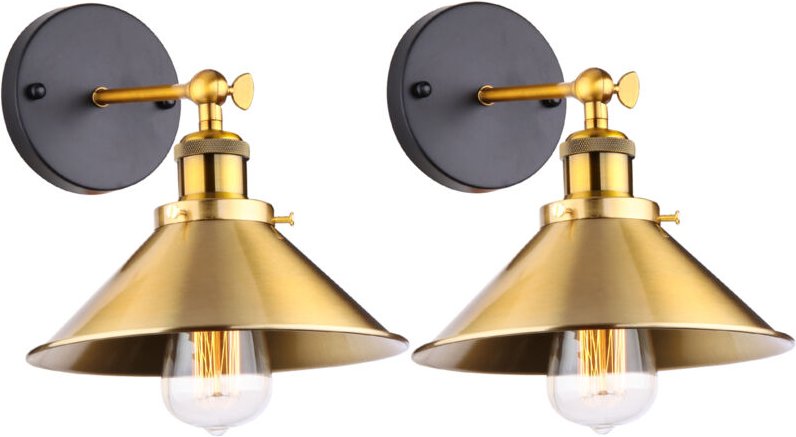 2 Pcs Wandleuchte Vintage 180° Verstellbare Wandlampe Industrielle E27 aus Eisen Käfig Lampenschirm Deckenleuchte für Fl...