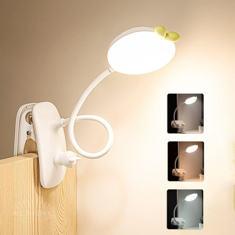 Anstecklampe für Kinder, dimmbare, wiederaufladbare LED-Leselampe für Bücher, flexible 360°-Touch-Nachtleselampe, 2400 m...