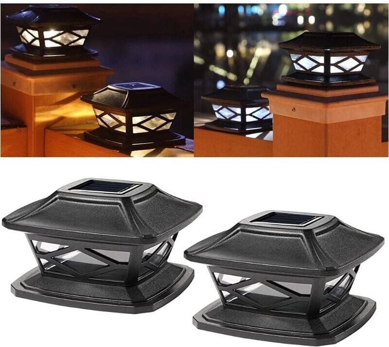 Stück Solar-Pfostenleuchten für den Außenbereich, wasserdichte LED-Pfostenleuchten, dekorative Zaun-Solar-Pfostenleuchte...