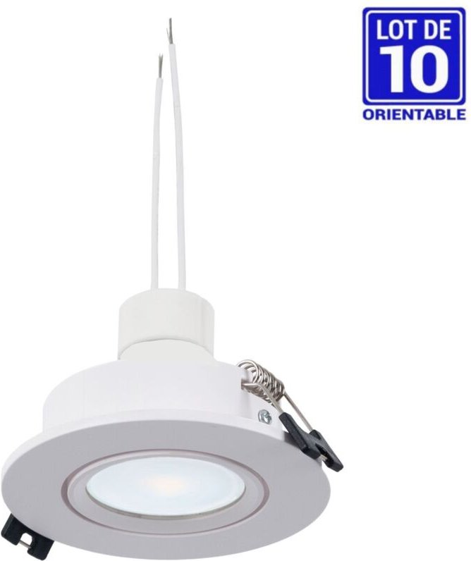 SET x 10 - Schwenkbarer Downlight-Ring + GU10 5W Lampe + GU10