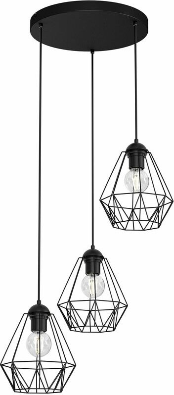 Licht-erlebnisse - Hängeleuchte Schwarz E27 Metall Hängelampe