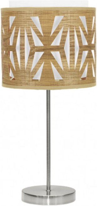 Nickel und Holz Tischlampe Katerina fabrilamp Modell Clara