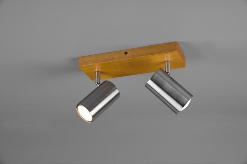 Marley Spotlight 2 Spot GU10 Nickel und Holz L26 cm Trio Beleuchtung