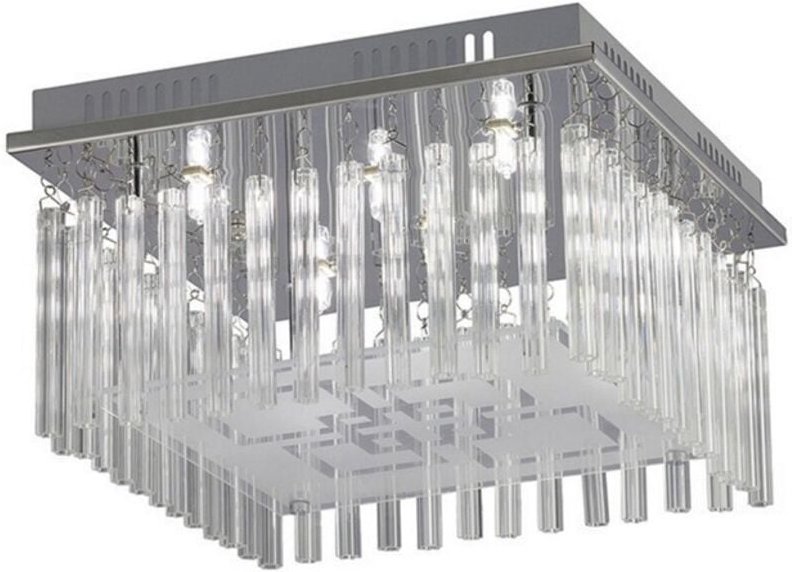 Inspired Diyas - Capella - Unterputzdecke 6 Licht poliertes Chrom, Glas