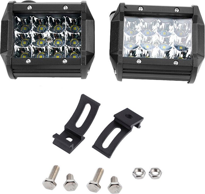 Paar universelle 4-Zoll-LED-Arbeitsscheinwerfer mit 4 Reihen und 36 W Leistung für Pkw, Lkw usw.