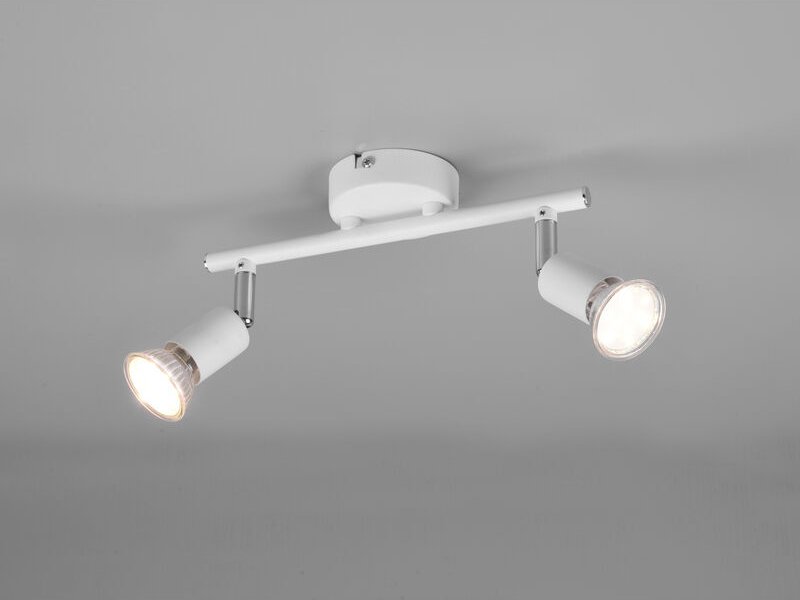 Meinewunschleuchte - led Deckenstrahler 2-flammig Metall Weiß, Breite 25cm