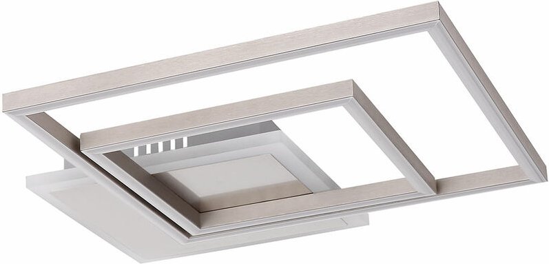 Led Deckenleuchte eckig Designleuchte Metall Deckenlampe Modern, 30W 1820Lm warmweiß, LxBxH 37x37x5,5 cm