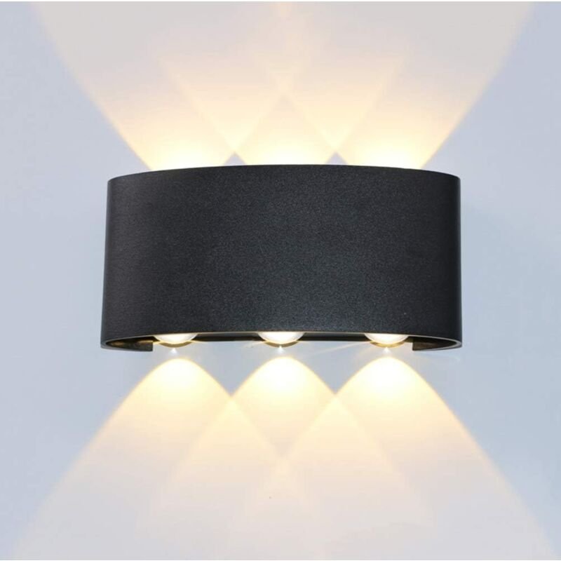 6W LED-Wandleuchte für außen und innen, Aluminium, wasserdichte Wandlampe für Schlafzimmer, Wohnzimmer, Küche, Garten, B...