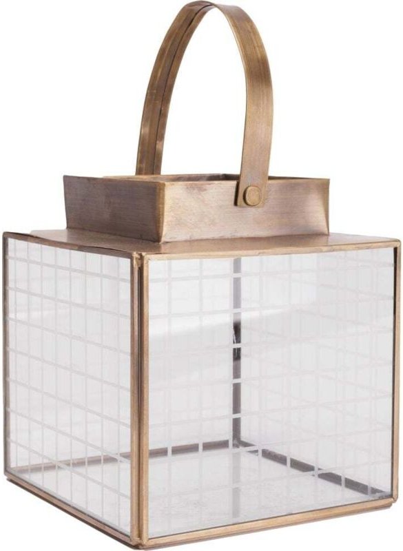 Trendline - Laterne Metall 15x14cm gold Windlicht Teelichthalter Kerzenlaterne