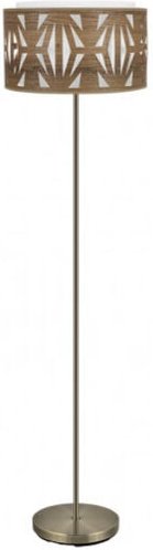 Fabrilamp - Boden de Salon 1luz x E27 Modell Katerina Leder/Dunkelholz