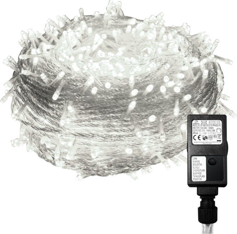SWANEW 30M 300 LED Lichterkette Kaltweiß 8 Lichtmodi Lichterketten Party Garten Innen Deko Weihnachtsbeleuchtung