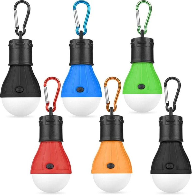 Bluedeer - 6 Stücke Campinglampe, led Camping Lampe led Camping Laterne Zeltlampe Glühbirne , Camping Licht mit Karabine...