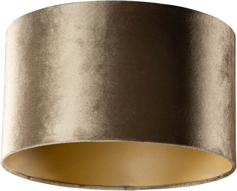 Samtlampenschirm Bronze mit goldener Innenseite 35/35/20
