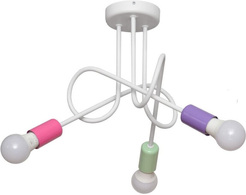 Helam - oxford Halbbündige Deckenleuchte mit mehreren Armen Weiß, Rosa, Violett, Minth 50cm