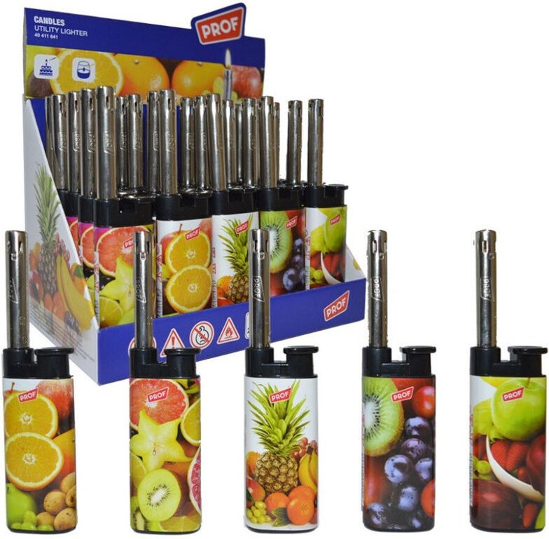 Trade Shop Traesio - Trade Shop - set 25 stk. gasfeuerzeug gasfeuerzeug mit kurzflamme mini prof fruits 40411641 -