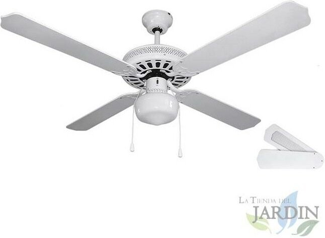 Suinga - Orbegozo Deckenventilator mit Licht, 4 Wendeflügel, weiß, 60W.