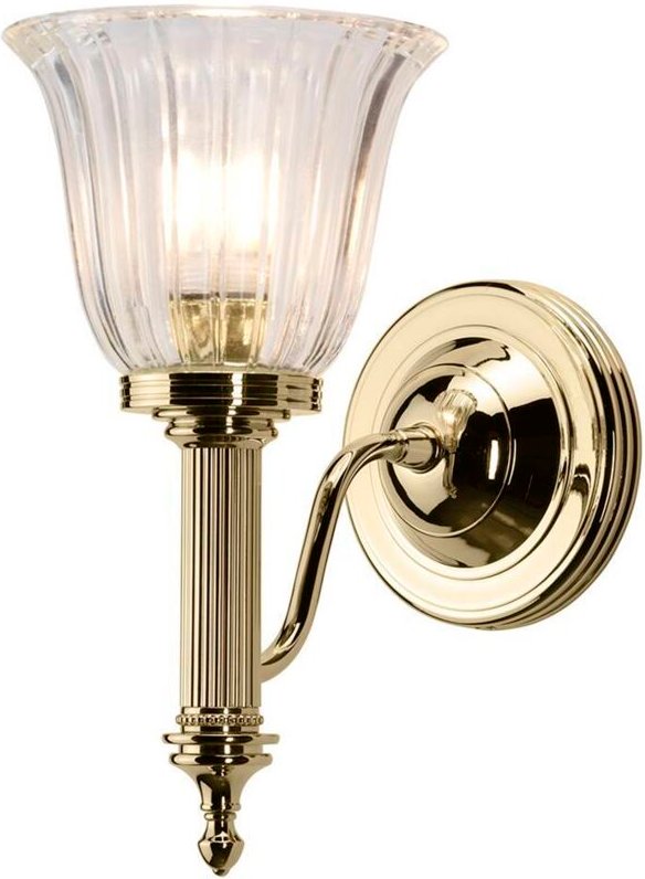 Carroll - 1 Licht Badezimmer Wandleuchte aus poliertem Messing IP44, G9 - Elstead