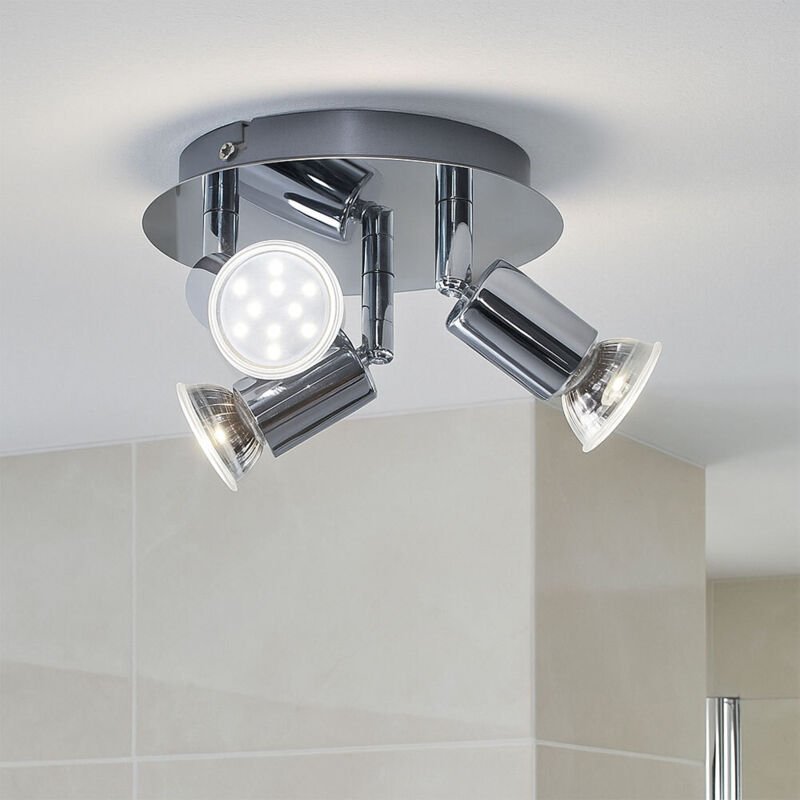 Thumbnail - Briloner - led Deckenleuchte Badezimmerlampe Spotleuchte schwenkbar Deckenlampe chrom Flurleuchte, Metall, 3x 3W 3x250lm...