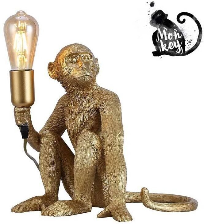 Affen-Tischleuchte „Rila“ aus Harz