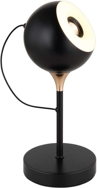 Tischleuchte Beistelllampe Leselampe Metall schwarz gold LED beweglich H 28,5 cm