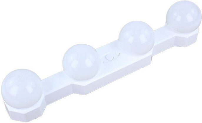 Wiederaufladbare Schminkleuchte mit Schalter, kabelloser LED-Frisiertischspiegel, 4 LED-Birnen im Hollywood-Stil, 3 Farb...