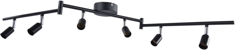 Sjlerst - LED-Deckenleuchte, 6 verstellbare Spots, tagesweiß, 6 x GU10-Glühbirnen, Wandleuchte, flexibler drehbarer Bele...