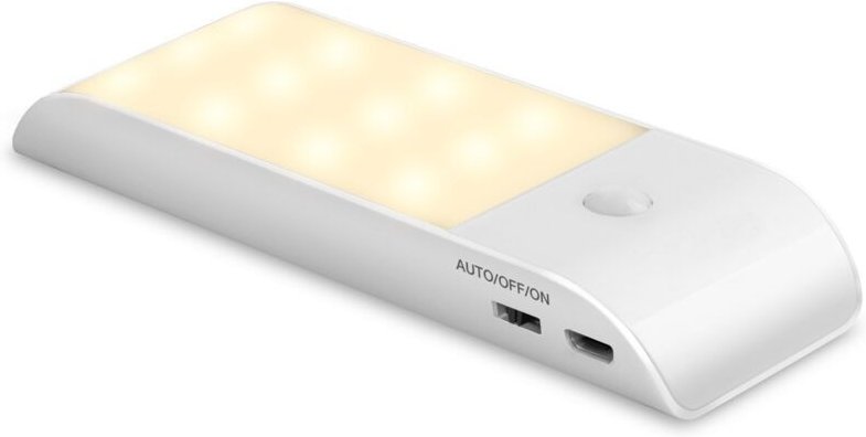 Fitags - Automatisches LED-Nachtlicht, über usb wiederaufladbares Nachtlicht mit Bewegungssensor, ein/auto/aus, natürlic...